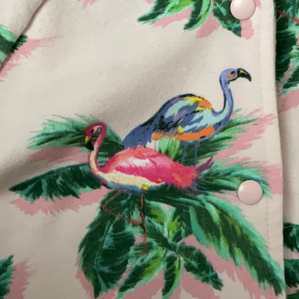 Zara Tropical Flamingo Bomber Jacket Girls Size 8 Girly Girl